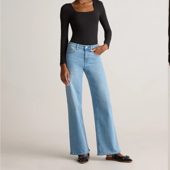 Quince Stretch High Rise Wide Leg Jeans - Picture 2 of 9